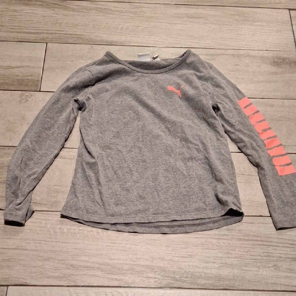🍋‍🟩Puma Kids Gray and Pink Long Sleeve Shirt🍍